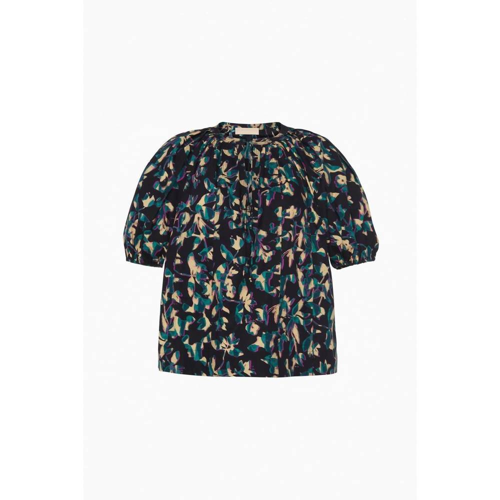 NEW ULLA JOHNSON loli short sleeve blouse in kaleidoscope - Picture 6 of 6